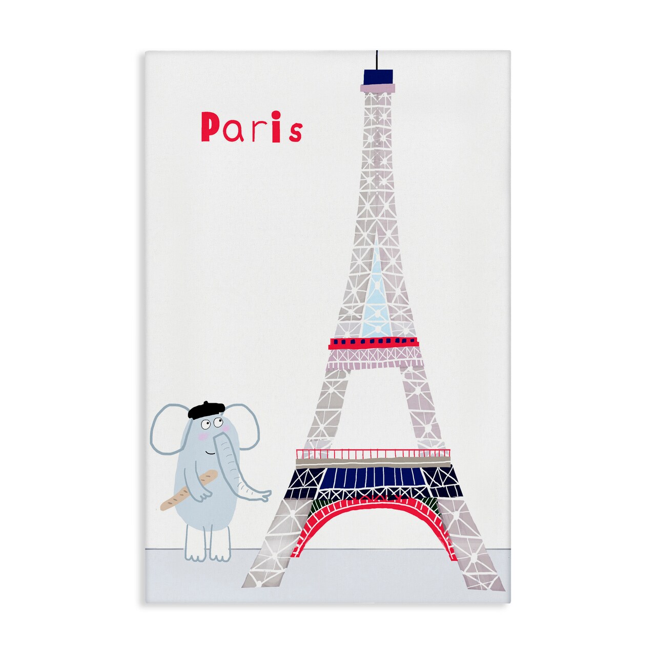Stupell Industries Elephant & Eiffel Tower Canvas, design by Carla Daly